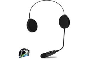 EJEAS E1+ Casque de Moto Bluetooth 5.1 avec Fonction Annulation du Bruit CVC et Effets sonores 3D, Compatible avec la poignée EUC