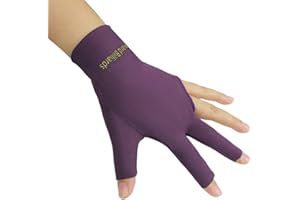 ‎POLYMATH PolyMath Billiard Gloves Set of 10 3-Finger Snooker Gloves Pool Cue Gloves, Spandex Lycra, for Left or Right Hand, Men and Women