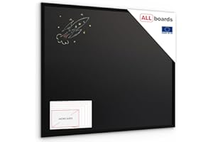 ALLboards Lavagna nera 100 x 80 cm, con cornice in legno ECO, colore nero, lavagna, gesso, lavagna con cornice in legno, lavagna da appendere