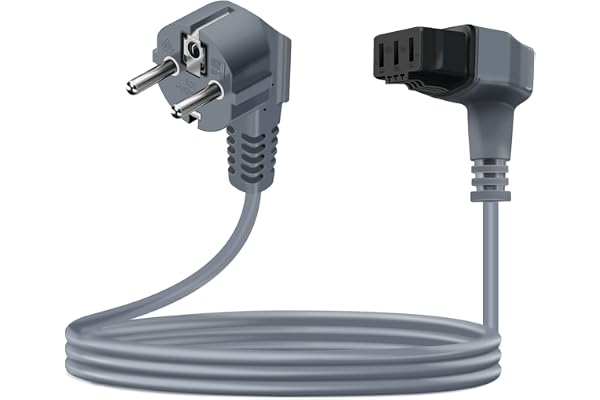 YINGAYOU Strömkabel för Diskmaskin 250 V 10 A Strömkabel med Europlug 2 Polig Kontakt Ersättningskabel för 60227 till Diskmaskiner från Bosch, Siemens och Haier (1.8 m)