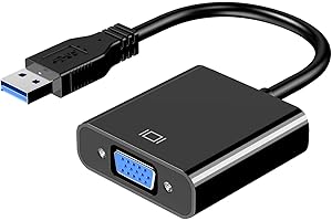 CHIOINS USB to VGA Adapter,USB 3.0 to VGA Adapter Multi-Display Video Converter- PC Laptop Windows 7/8/8.1/10,Desktop, Laptop, PC, Monitor, Projector, HDTV (Black)
