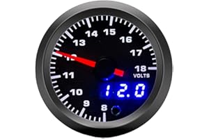 Supmico Motor de Coche 52mm Kit medidor de Voltaje voltio Marcar Digital Doble Indicador Pantalla de luz LED 7 Colores Universal