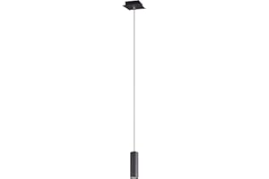 ‎LIGHTLING lightling modern Pendellampe Julie, 1-flammige Pendelleuchte schwarz matt Metall, Esszimmer Küche Wohnzimmer, 1 x GU10 max. 35W, ø 6 cm, höhenverstellbar max. 150 cm