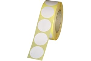 SIMHOA Verschlussetiketten auf Rolle - weiß - Ø 30 mm - 4.000 Stück - permanent haftend