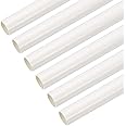 sourcing map PVC Conduit Pipe 1.3m/51 Length 20mm OD Cable Ducting White Straight Tube for Electrical Wiring Installation Pack of 6