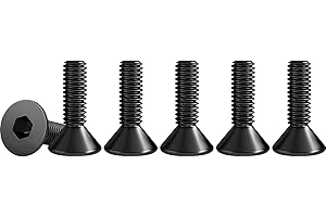 Drenky M3 X 12mm Hex Socket Countersunk Bolts, 50 Pcs Black Countersunk Screws DIN 7991 / ISO 10642 304 Stainless Steel Flat Head Hex Socket Cap Screws Fully Thread Machine Screws, Rustproof