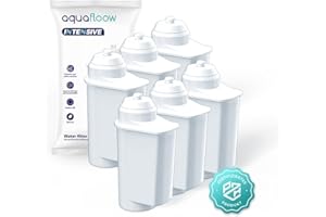 Aquafloow 6x Filtros de Agua para Cafeteras Automáticas Bosch, Siemens | Compatible con Siemens EQ Series, EQ 6, EQ9, EQ500 y Bosch TCZ7003, TCZ7033, 467873 | Filtro de Agua de Repuesto Brita Intenza