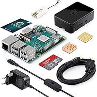ABOX Raspberry Pi 3 Modell B Plus (B +) Ultimatives Starterkit mit 32GB Class 10 SanDisk Micro SD Karte, 2,5A EIN/aus-Schaltnetzteil und Premium Black
