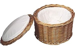 Cestino per uova APS, cestino per uova beige chiaro, contenitore per uova, robusto salice massiccio, per circa 20 uova, mantiene il contenuto caldo a lungo grazie alla fodera in tessuto, Ø 25 cm, altezza 17,5 cm