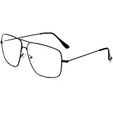 Occhiali Quadrato Classici Occhiali con Lenti Trasparenti Occhiali da Vista in Metallo Occhiali da Vista per Donna Uomo