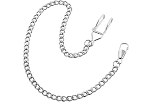 TIONG Taschenuhr Albert Weste Kette mit Karabinerverschluss Taschenuhr Ständer Clip Taschenuhr Kette Vintage Metall Legierung Kette Zubehör