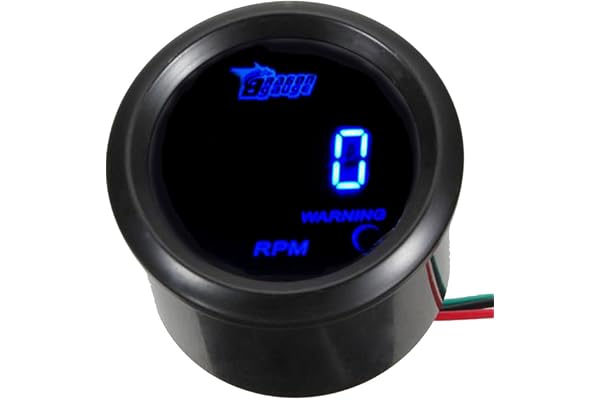 Mintice™ 2" 52mm Noir Voiture Moteur Numérique Lumière bleue de LED Jauge de tachymètre Mètre Jauge