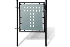 Tidyard Portillon de Jardin Single Style Contemporain pour Jardin/Patio/Terrasse Noir 100 x 125 cm