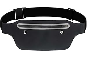 YITORMAN Slim Running Belt,Running Waist Packs,Running Band for iPhone,Waist Bag for Workout Jogging,Walking,Travel Money Belt Running Gift Gear Accessories (Black)