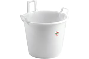 SICIGNANO CASALINGHI INGROSSO CASALINGHI ARREDO GIARDINO HOTELLERIE Sicignano | Mastello in Polietilene con 3 Manici - Multiuso per Raccolta, Trasporto, Pulizie, Giardinaggio, Uso Alimentare - Resistente, Capiente, Leggero (Neutro, Ø 60x42h cm)