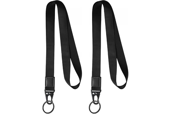 Vicloon Cordon Tour de Cou, 2pcs Porte Badge Lanière en Boucle Olécrânienne, Lanyard Strap Neck Cordon pour Clés, Téléphone Portable, Porte-badge pour Enseignants (Noir)