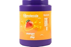 ‎MOLECULA MOLECULA MOLEKULARNA FABRYKA SAMKU Bubble Tea Perlen Popping Boba Mango | mit Strohhalme | Nahrungsergänzungsmittel Weniger Zucker Kaviar 2000g Fruchtperlen ohne künstliche Farbstoffe Bubbles | Mango Fruit | Tapioka