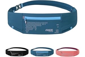 WELLWISE Men Women Waterproof Running Belts with Bottle,Adjustable Water Bottle Running Hands Free, Large Phone Running Belt with Water Bottle fit 6.8Inch Phone(Blue)