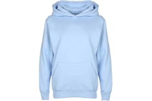 MISS CHIEF Mischief Ages 1-15 Boys Girls Plain Fleece Hoodie Unisex Childrens Hooded Sweatshirt Pullover Hoody 30+ Colours