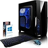 VIBOX Gaming PC - Pyro GS850-2 - 4.2GHz AMD FX 8-Core CPU, GTX 1050 GPU, Advanced, Multimedia, High Performance, Pascal, Desktop Computer with Game Bundle, Windows 10 OS, Blue Internal Lighting and Lifetime Warranty* (Super Fast AMD FX 8300 Eight 8-Core CPU Processor, Nvidia GeForce GTX 1050 2GB Graphics Card GPU, 8GB DDR3 1600MHz High Speed RAM Memory, 1TB (1000GB) Sata III 7200rpm Hard Drive HDD, 85+ Rated PSU Power Supply, CIT Storm Blue Gaming Case, AM3+ Motherboard)