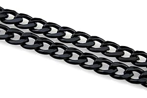 Cadoline Stainless Steel Black, Gold, Silver 3-15mm & 14-30" Mens Cuban Curb Chain Necklace