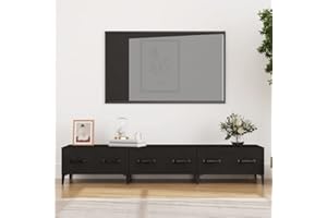 homiuse Mueble de TV Madera contrachapada 150x34,5x30 cm Muebles De Salon Modernos Mesa Television Soporte TV Mesa Soporte TV Suelo Soporte Television Muebles TV Madera Mesa TV Muebles De Sala Negro