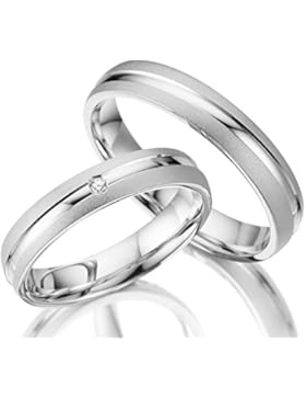 2 x Trauringe 925 Silber PAARPREIS inkl. Swarovski Crystal und Gravur AG.24