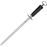 MITSUMOTO SAKARI 40cm Round Diamond Chaira, ABS Handle and Magnet | Chaira Professional Japanese Knife Sharpener, High Carbon