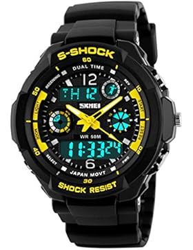 Auspicious beginning® Wasserdicht Multifunktions-Militär Sportuhr digitale widerstehen Schock Armbanduhr für Kinder...