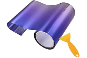 Feegow Bande de pare-soleil de voiture - Film teinté pour pare-brise avant - Accessoires anti-éblouissement - Bandes de pare-soleil de voiture - Film teinté - Couleur progressive brillante - Violet