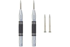 DXiongW 2 Pezzi Punzone per Metallo Punzone Centrale Automatico con 2 Punte Ricambio per Punzonatura su Lamiera di Acciaio Alluminio Rame Tavola di Legno 128mm