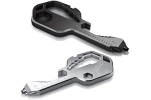 MZSM Llavero multifuncional de 2 piezas, llavero multifuncional de 24 en 1, herramienta de llavero de acero inoxidable, herramienta multifuncional al aire libre