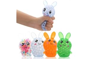 HMJMJC 3 Pack Bunny Squeeze Ball Stress Relief Fidget Toys,Squishy Easter Bunny,Easter Basket Stuffers,Easter Toys Stress Relief Fidget Balls