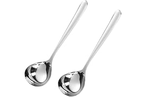 KASANNI Lot de 2 louches à soupe en acier inoxydable - 20 cm - Pour cuillère à sauce et soupe - En acier inoxydable - Pour restaurant de maison et d'hôtel