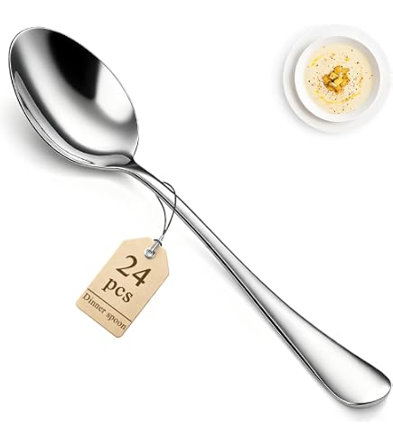 MAGICLULU 12pièce Cuillères à Salade Acier Inoxydable Manche Pour Desserts Et Salades Design Pratique Et Résistant à Usure