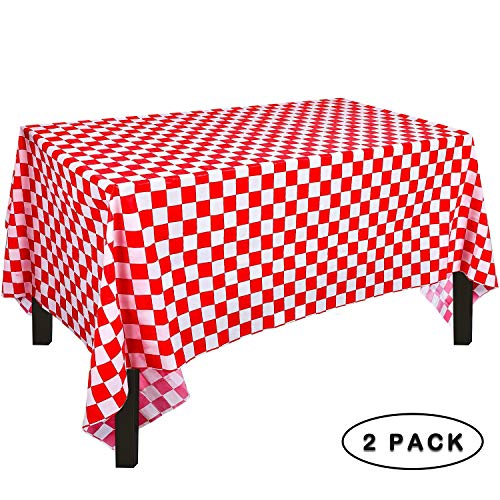 6 Tovaglie USa E Getta Quadretti Rosso/Bianco - 137x274 Cm, Plastica Per Feste E BBQ - Foto 4