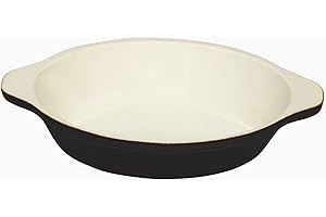 Commichef Provencale Professional Cast Iron 18cm Round Au Gratin Dish Black, AGR-18BK