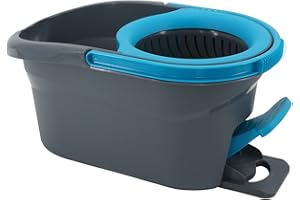 SP Berner - Cubo de Limpieza Tornado - Escurridor Rotatorio de Pedal - Sistema Fácil Vertido - Protección Salpicaduras - Capacidad 12 L - con Mopa y Palo - Fabricado en España con Plástico Reciclado