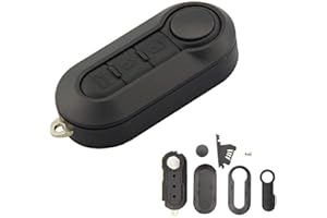KUYUANSU Coque de clé de voiture pliable à 3 boutons pour Fiat 500 Punto Ducato Stilo Panda