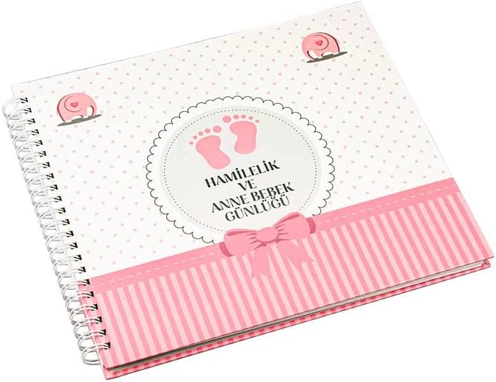 Relavant Hamilelik Ve Anne & Bebek Günlüğü & Hamile Anı Defteri & Bebek Anı Defteri Mavi Anı Ajandası (Pembe)
