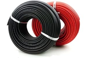 Solar Panel PV Cable DC Rated Black 4mm²/6mm² - Quality Wire by LukAro (5 meters, 4mm² Black)