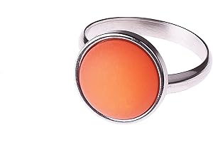 Adi-Modeschmuck verstellbarer Ring 'Elisa', 12mm Polaris Cabochon in einer in der Größe verstellbaren Fassung aus Edelstahl, handgefertigt in Berlin