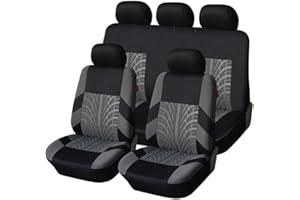 YUEDAM Auto Set Completo di Coprisedili per Fiat Panda 2003-2024/Fiat Panda 4x4 2004-2024, Traspirante 5 Posti Auto Copri Sedili Antiscivolo Confortevole Protezione Accessori,B/Gray