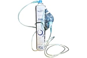 ECOMED Sauerstoff Dose Mit Mundstück Und Schlauch Sauerstoffflasche Tragbarer 99,5% 15L Sauerstoffinhalator