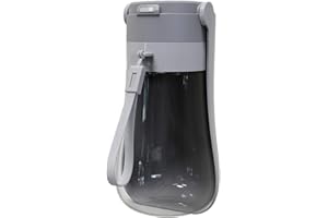 SEPTILLAR Foldable Dog Water Bottle for On the Go [Grey, 430 ml] Portable Pet Water Bottle Water Dispenser Water Bowl Outdoor Hiking Travel Dog Accessories