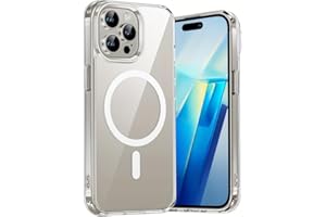 Oprimio Magnetyczne etui do iPhone 16 Pro - przezroczyste etui na telefon komórkowy, mocny magnes, odporny na zarysowania tył z poliwęglanu – kompatybilne z akcesoriami MagSafe