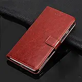 CareTell Flip Cover for Redmi Note 5 Pro (Brown)