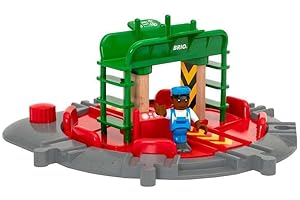 BRIO World Train Turntable & Figure for Kids Age 3 Years Up - Wooden Railway Set Add On Accessories