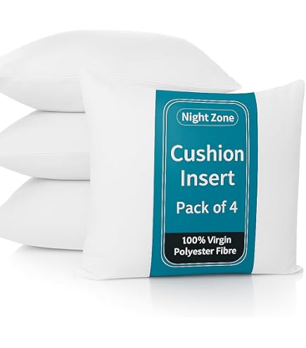 thumbnail image 2 of Textile & Linen 19x19 Inch Cushion Inner Pads – Pack Of 2 – White Square Fillers 2 of 5