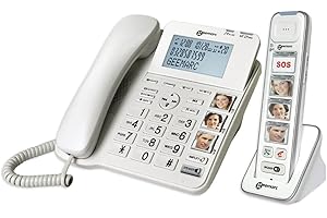 AUDILO GEEMARC Amplidect Combi Photo 295 - Téléphone filaire Amplifié avec Répondeur pour Senior + Combiné Sans Fil Amplidect COMBI-PHOTO 295 - Photophone pour malentendants et malvoyants